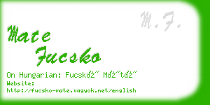 mate fucsko business card